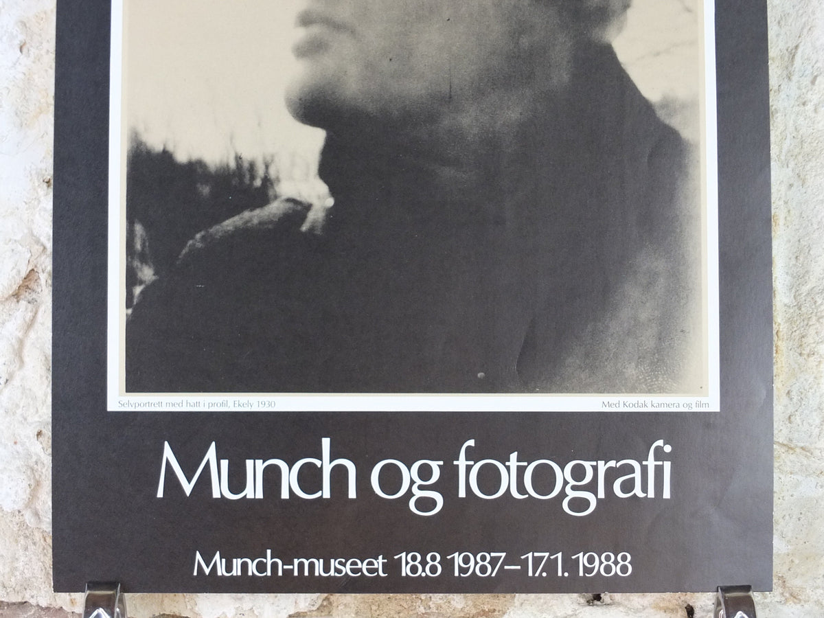 1987 Edvard Munch Poster, Self Portrait at Ekely 1930, Photography Munch Museum, Expressionism Symbolism, gallery exhibition, wall art decor