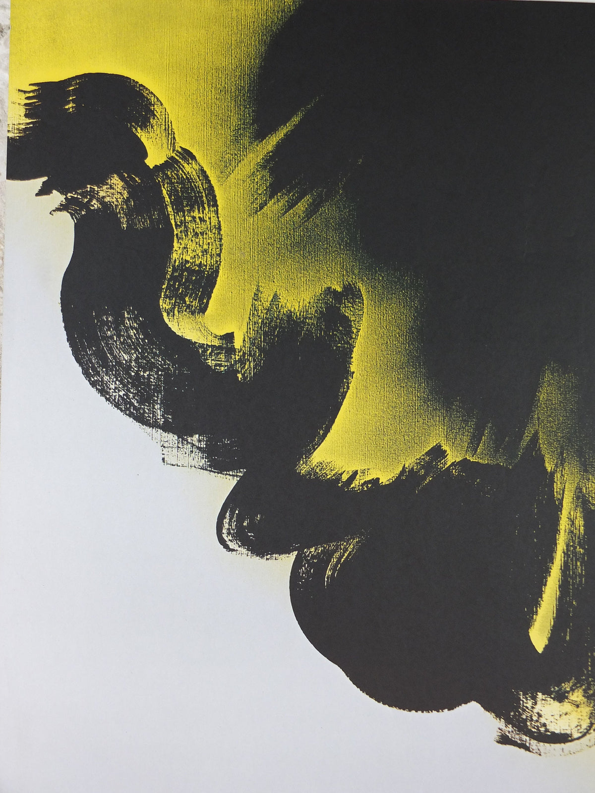 1976 Hans Hartung Poster, book signing poster, hand written invitation, Cubism, artist gallery exhibition, wall art decor