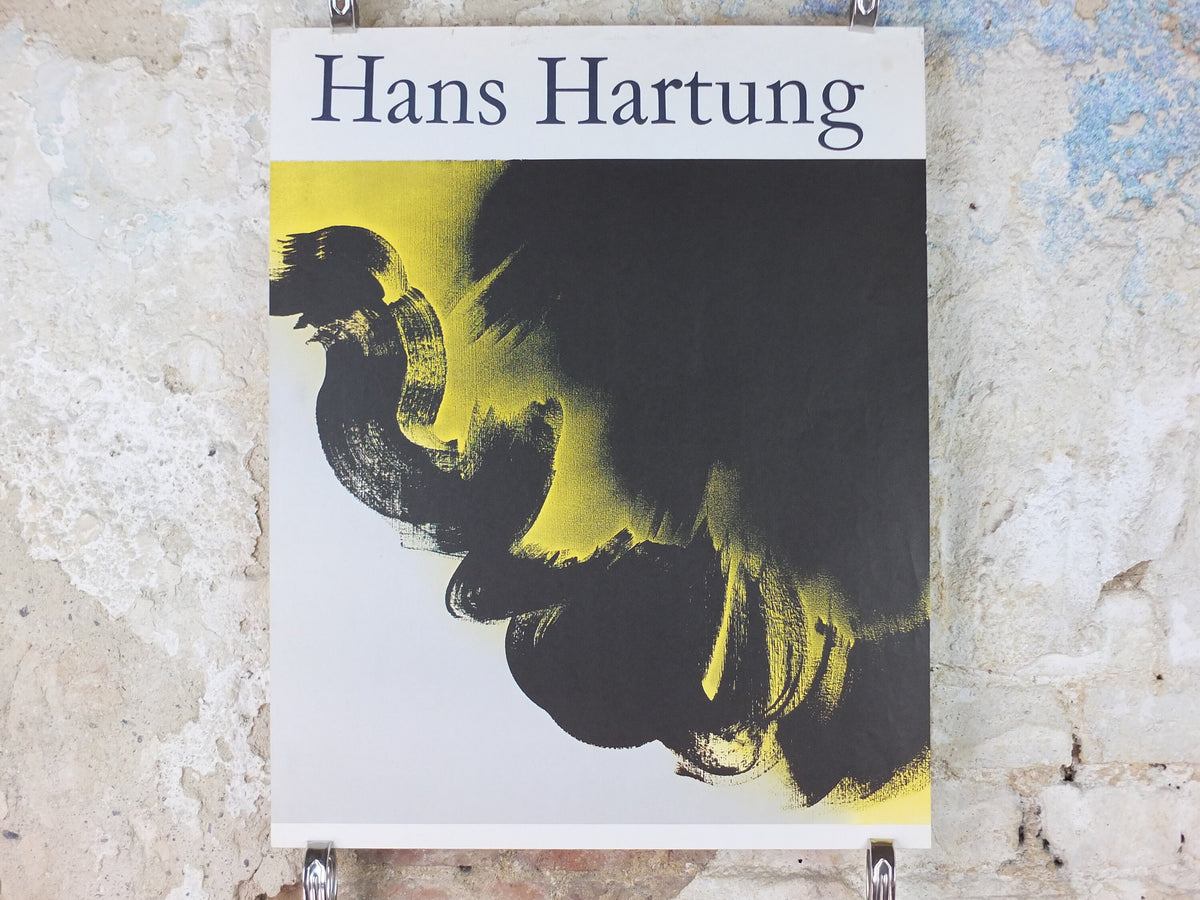 1976 Hans Hartung Poster, book signing poster, hand written invitation, Cubism, artist gallery exhibition, wall art decor
