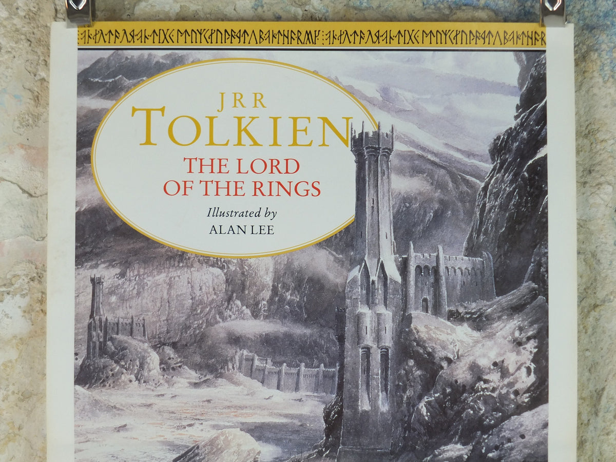 1992 Vintage Tolkien Centenary Lord of the Rings Poster, The Black Gate, Alan Lee, Harper Collins, illustration print wall art decor