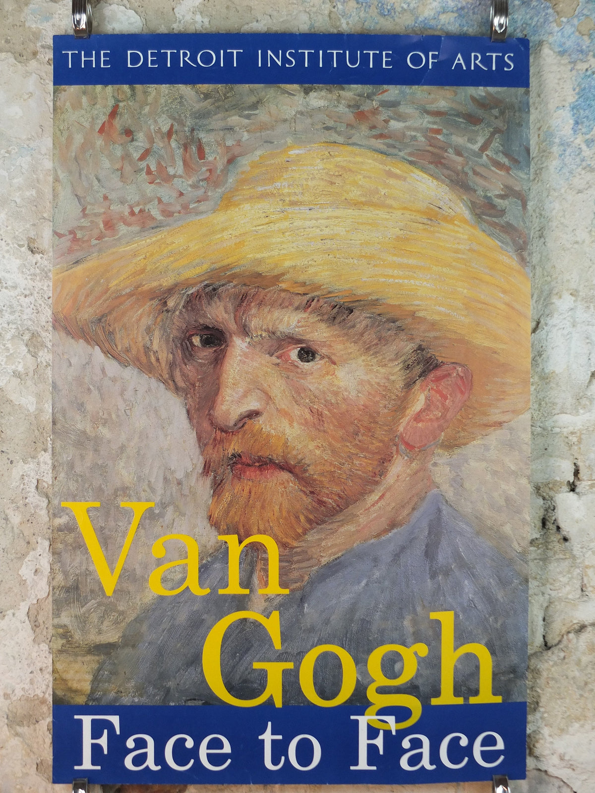 2000 Vincent Van Gogh Poster, "Face to Face"  at the Detroit Institute of Arts, Post-Impressionism gallery exhibition, wall art decor