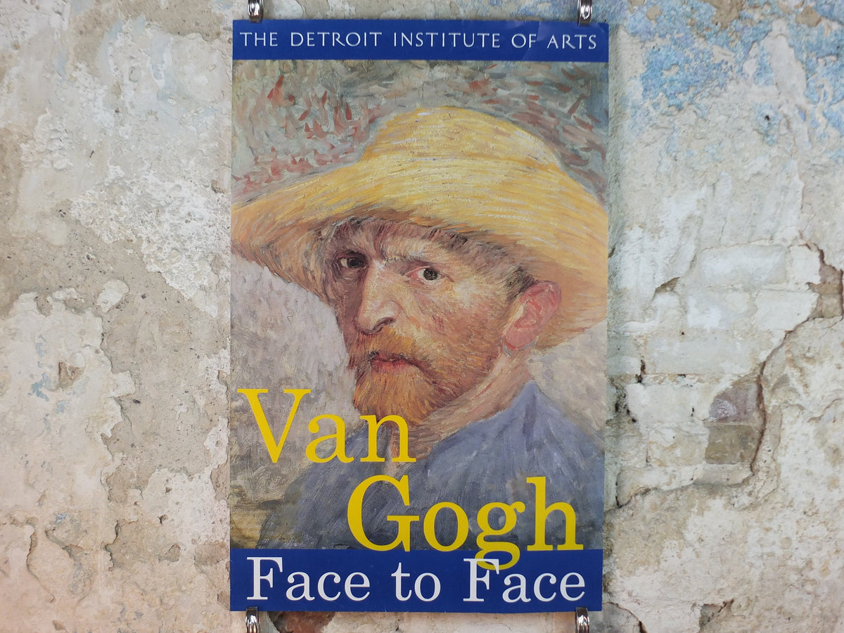 2000 Vincent Van Gogh Poster, "Face to Face" at the Detroit Institute of Arts, Post-Impressionism gallery exhibition, wall art decor