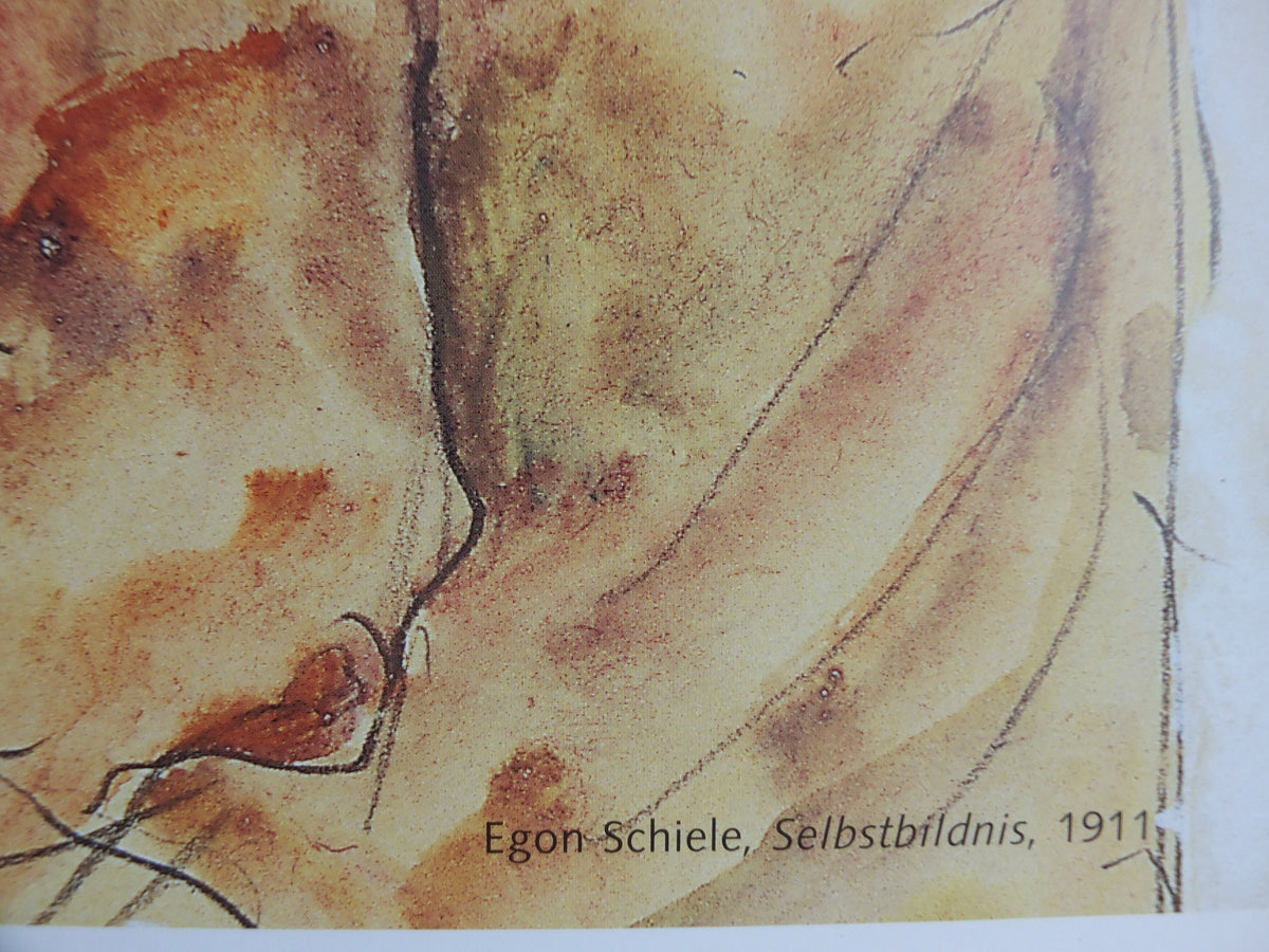 2001 Egon Schiele and Oskar Kokoschka Poster, self portraits 1919 1911, one hand to face, Expressionism gallery exhibition, wall art decor