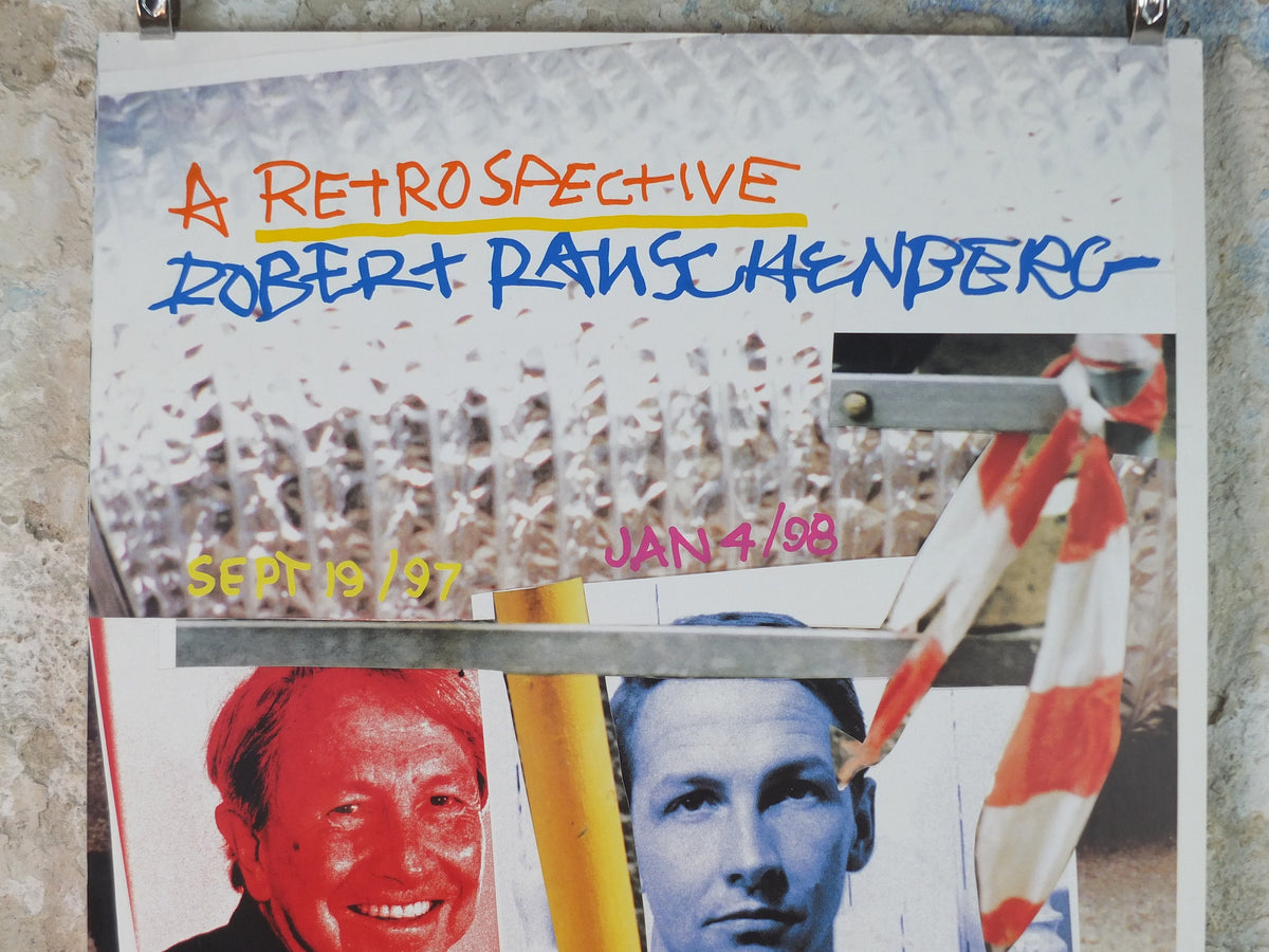 1997 Robert Rauschenberg Poster, A Retrospective, Solomon R. Guggenheim Foundation, New York City pop art, gallery exhibition wall art decor