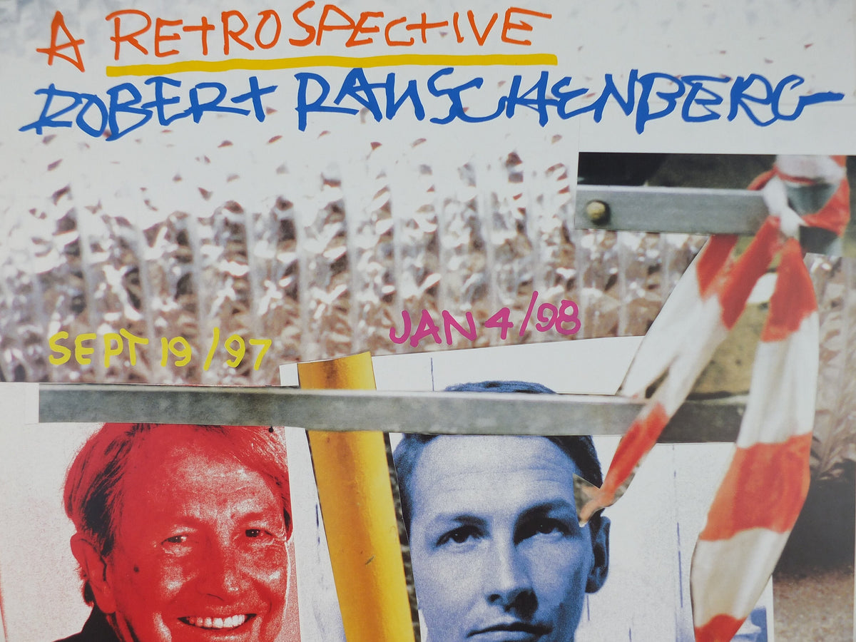1997 Robert Rauschenberg Poster, A Retrospective, Solomon R. Guggenheim Foundation, New York City pop art, gallery exhibition wall art decor