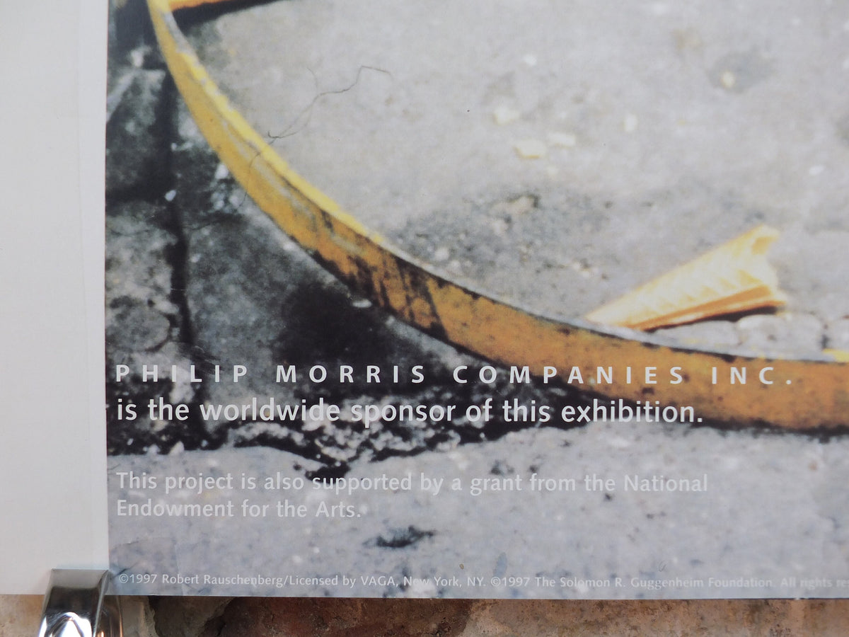 1997 Robert Rauschenberg Poster, A Retrospective, Solomon R. Guggenheim Foundation, New York City pop art, gallery exhibition wall art decor
