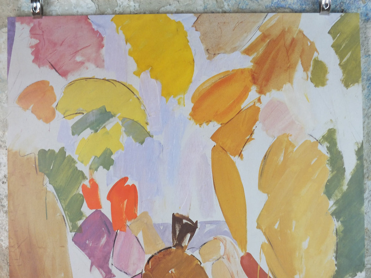 1987 Edvard Weie Poster, Faun og nymfe, Aarhus Kunstmuseum, Danish Modernism and modern art, artist gallery exhibition, wall art decor