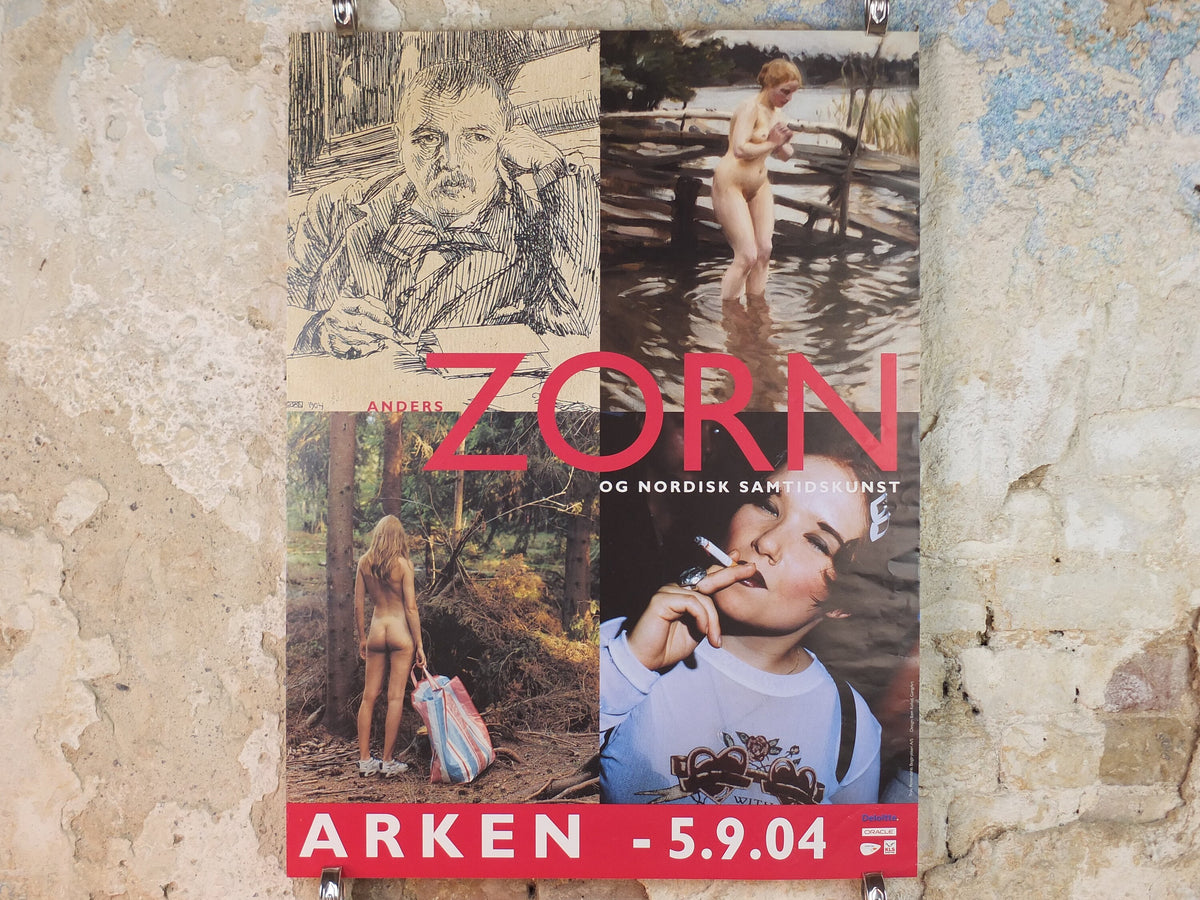 2004 Anders Zorn Poster, og nordisk samkidskunst Arken Copenhagen, Nordic Contemperory Modern Art, artist gallery exhibition, wall art decor