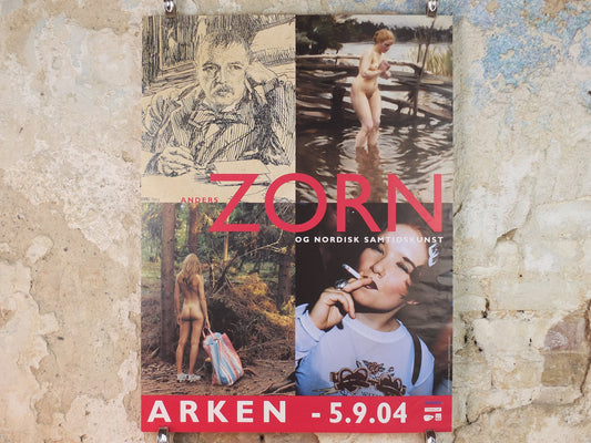 2004 Anders Zorn Poster, og nordisk samkidskunst Arken Copenhagen, Nordic Contemperory Modern Art, artist gallery exhibition, wall art decor