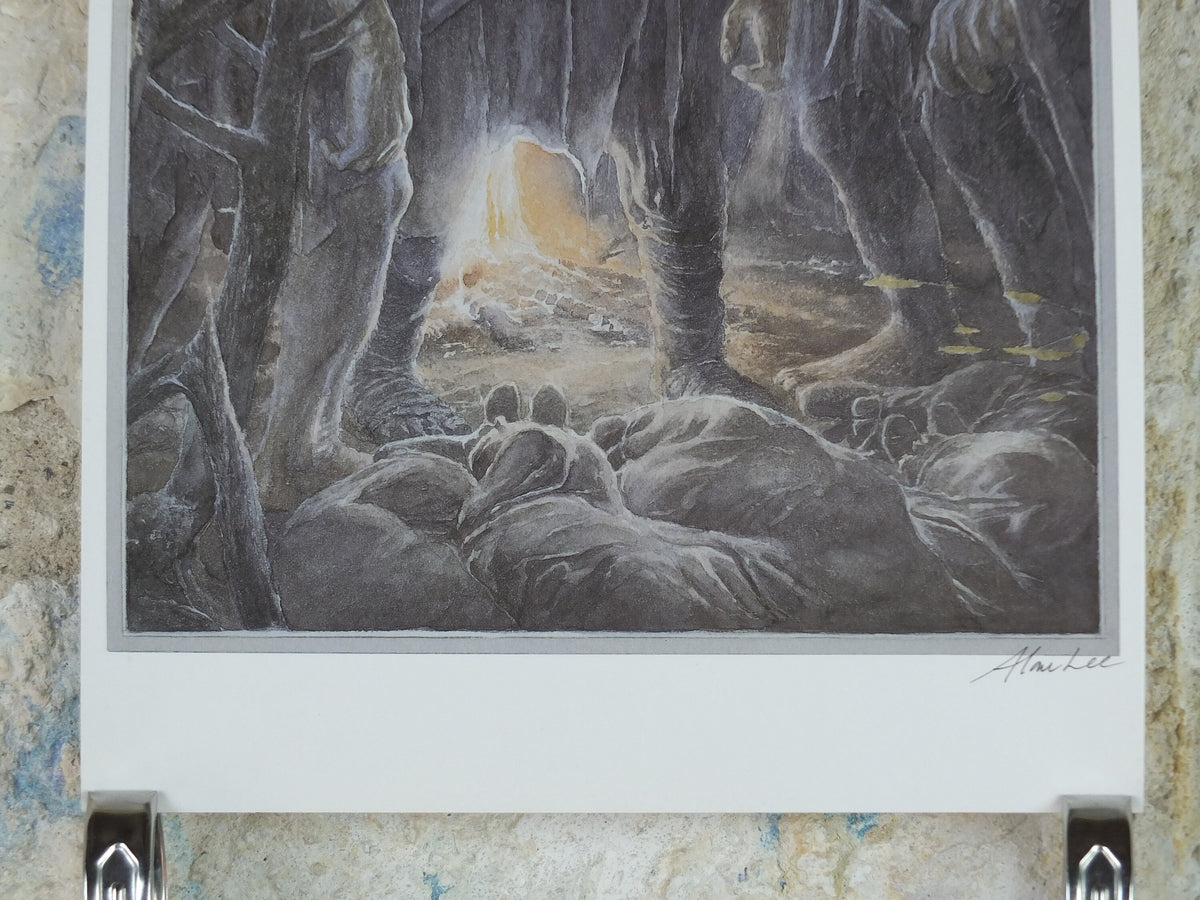 Signed Tolkien The Stone Trolls Poster, signed by Alan Lee, The Hobbit, Lord of the Rings, Centenary, illustration print wall art decor 1992