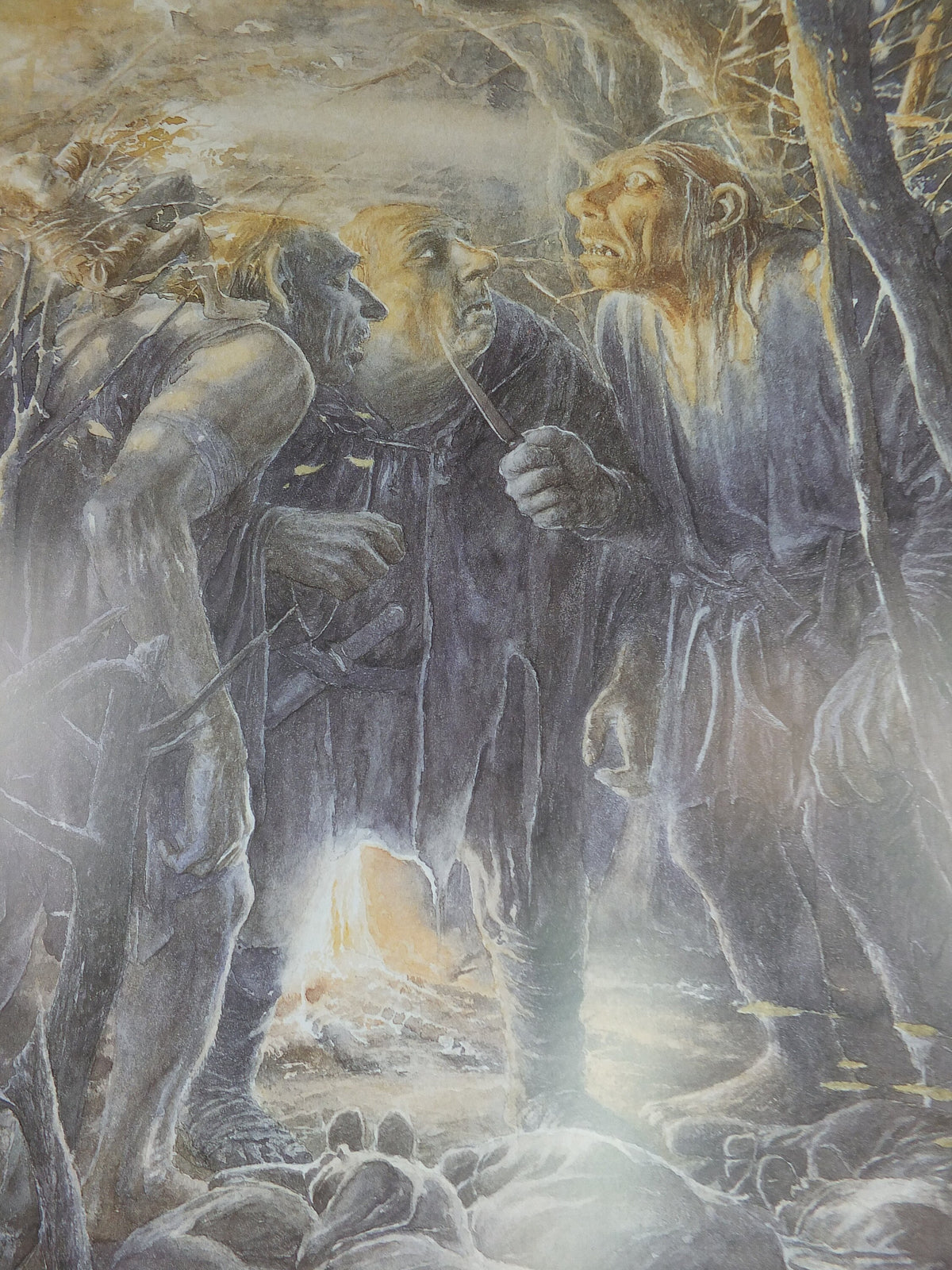 Signed Tolkien The Stone Trolls Poster, signed by Alan Lee, The Hobbit, Lord of the Rings, Centenary, illustration print wall art decor 1992