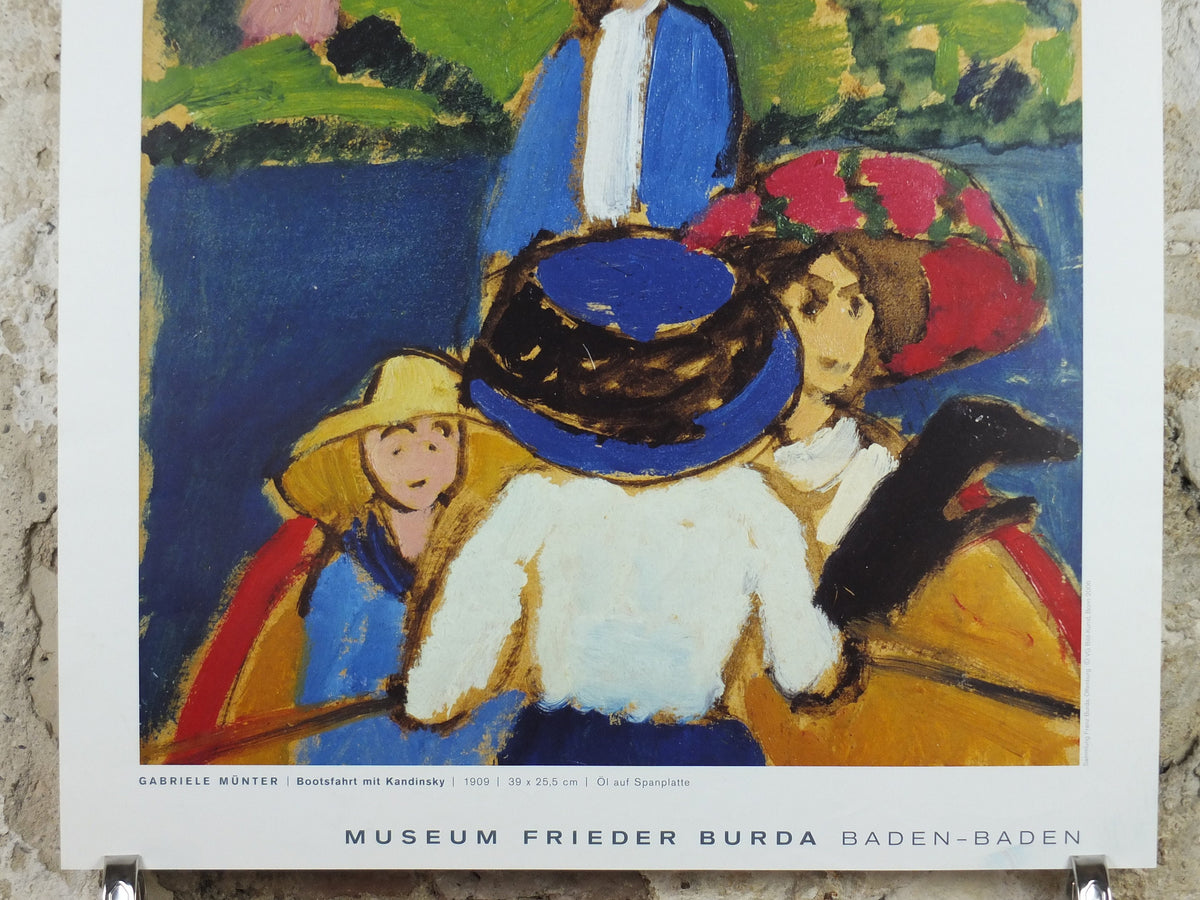 2006 Gabriele Münter Poster, Boat Trip with Kandinsky, 1909 avant-garde Fauvism expressionism, artist gallery exhibition wall art decor