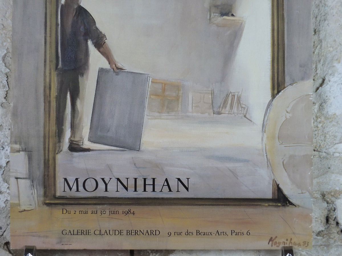 1984 Rodrigo Moynihan Poster, Artist's studio, Galerie Claude Bernard, Paris, Objective Abstraction, gallery exhibition wall art decor