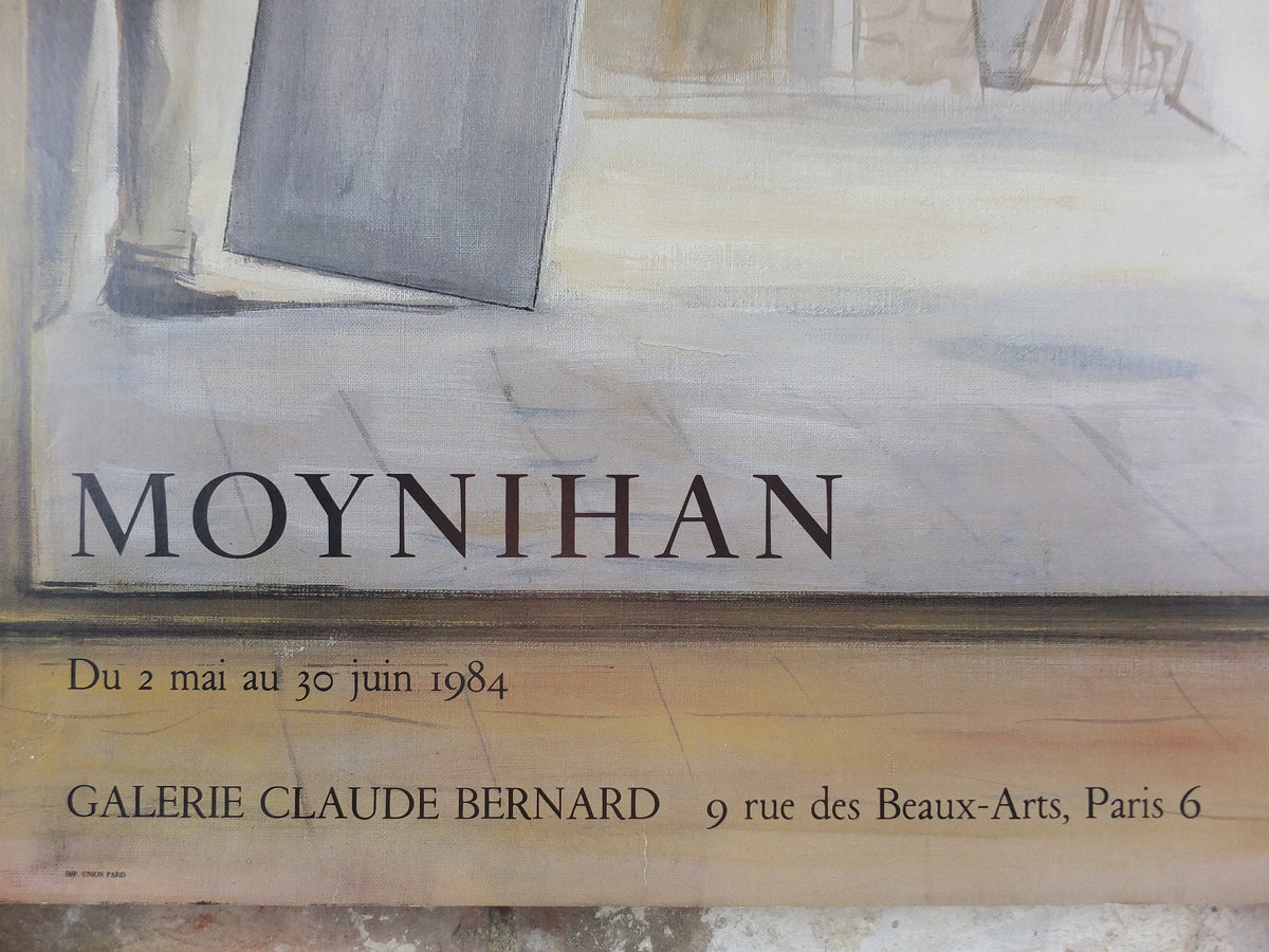 1984 Rodrigo Moynihan Poster, Artist's studio, Galerie Claude Bernard, Paris, Objective Abstraction, gallery exhibition wall art decor