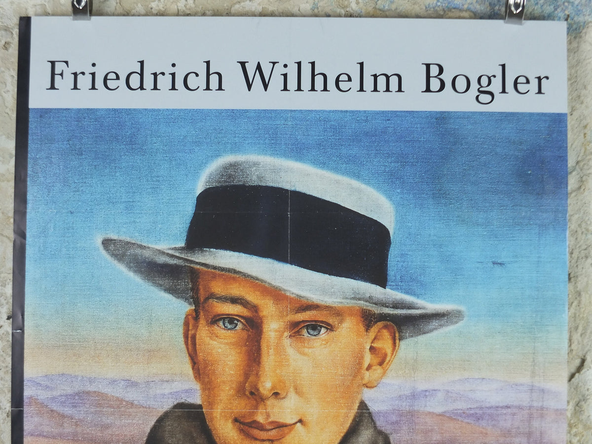 2002 Friedrich Wilhelm Bogler Poster, self portrait in a crumpled landscape, Bauhaus and New Objectivity gallery exhibition, wall art decor