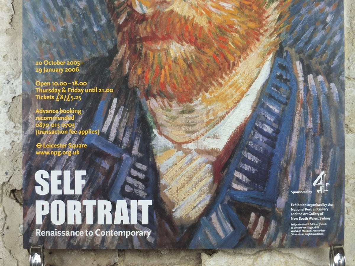 2005 Vincent Van Gogh Poster, "Self portrait in Felt Hat", National Portrait Gallery, Post-Impressionism gallery exhibition, wall art decor