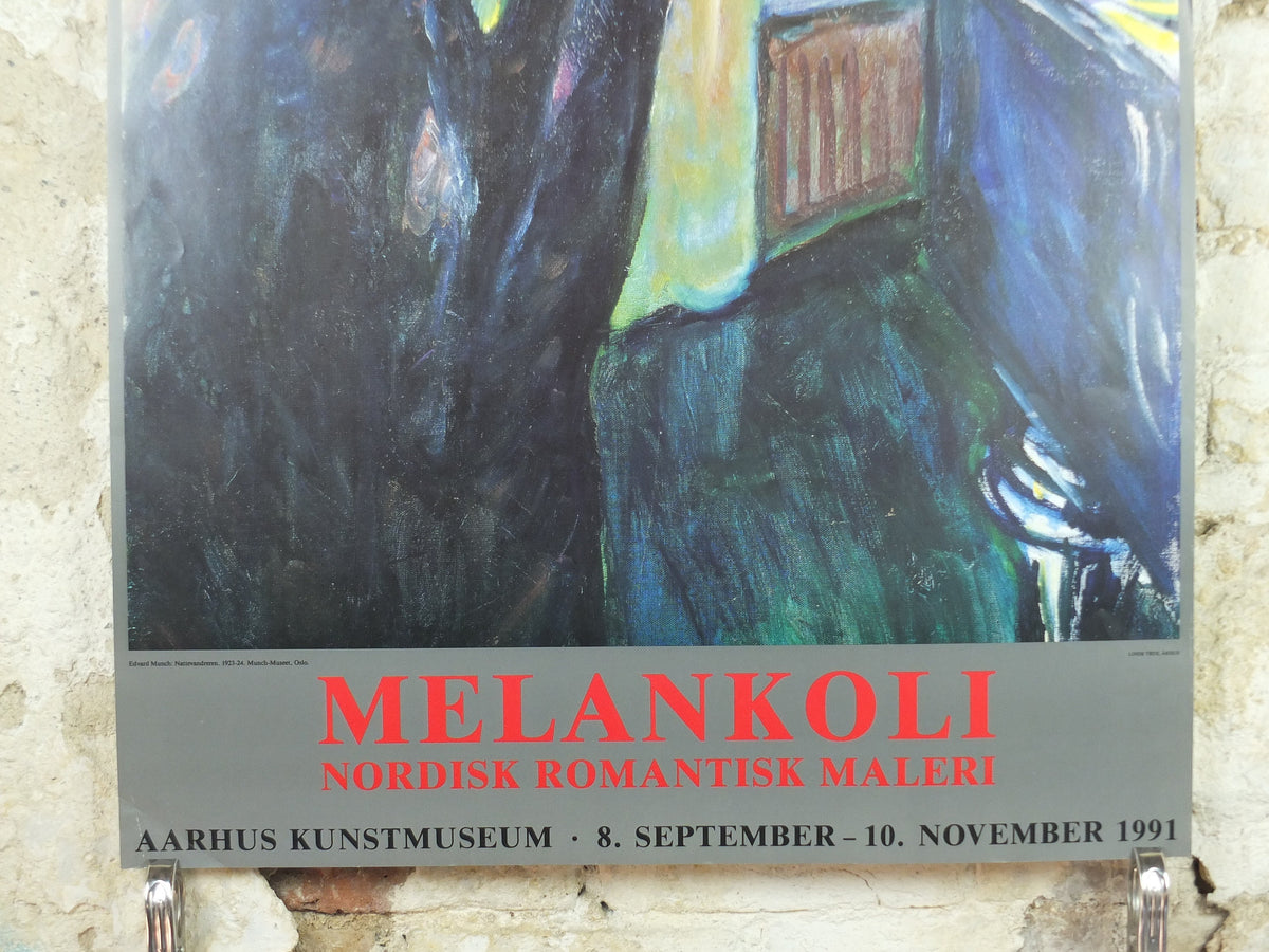 1991 Edvard Munch Poster, The Night Wanderer 1923 1924, Aarhus KunstMuseum, Expressionism, Symbolism, gallery exhibition, wall art decor