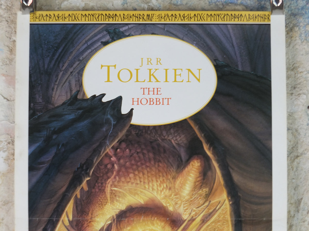 1992 Vintage Tolkien Centenary The Hobbit Poster, Smaug and the dragon hoard, Lonely Mountain, John Howe, illustration print wall art decor