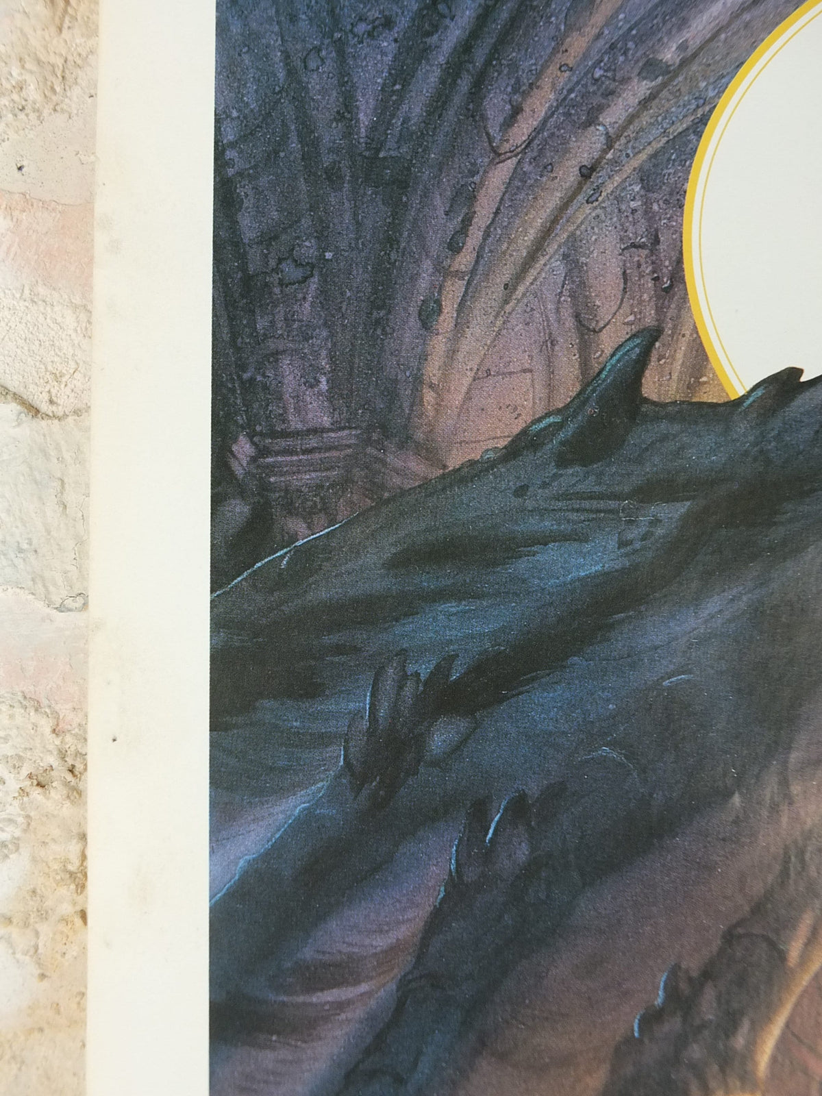 1992 Vintage Tolkien Centenary The Hobbit Poster, Smaug and the dragon hoard, Lonely Mountain, John Howe, illustration print wall art decor