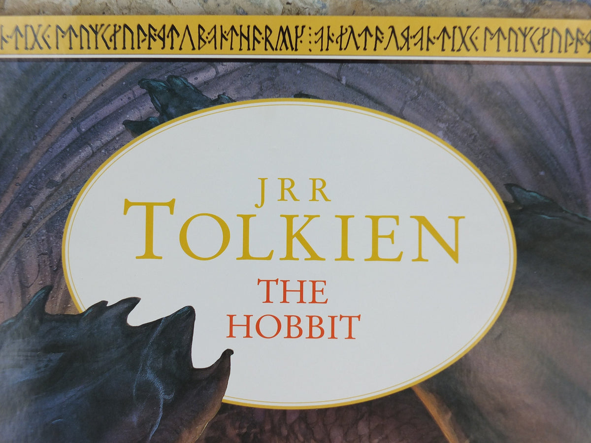1992 Vintage Tolkien Centenary The Hobbit Poster, Smaug and the dragon hoard, Lonely Mountain, John Howe, illustration print wall art decor
