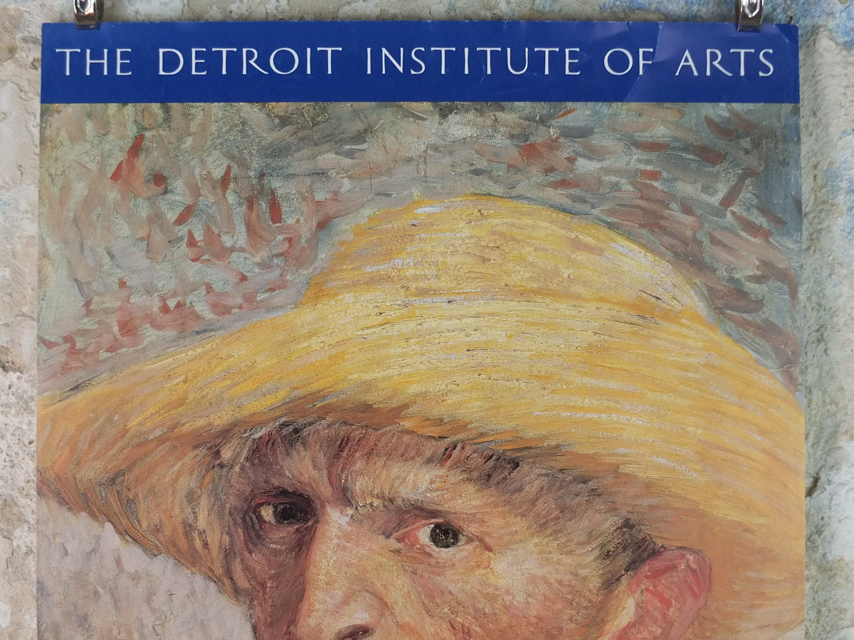 2000 Vincent Van Gogh Poster, "Face to Face" at the Detroit Institute of Arts, Post-Impressionism gallery exhibition, wall art decor