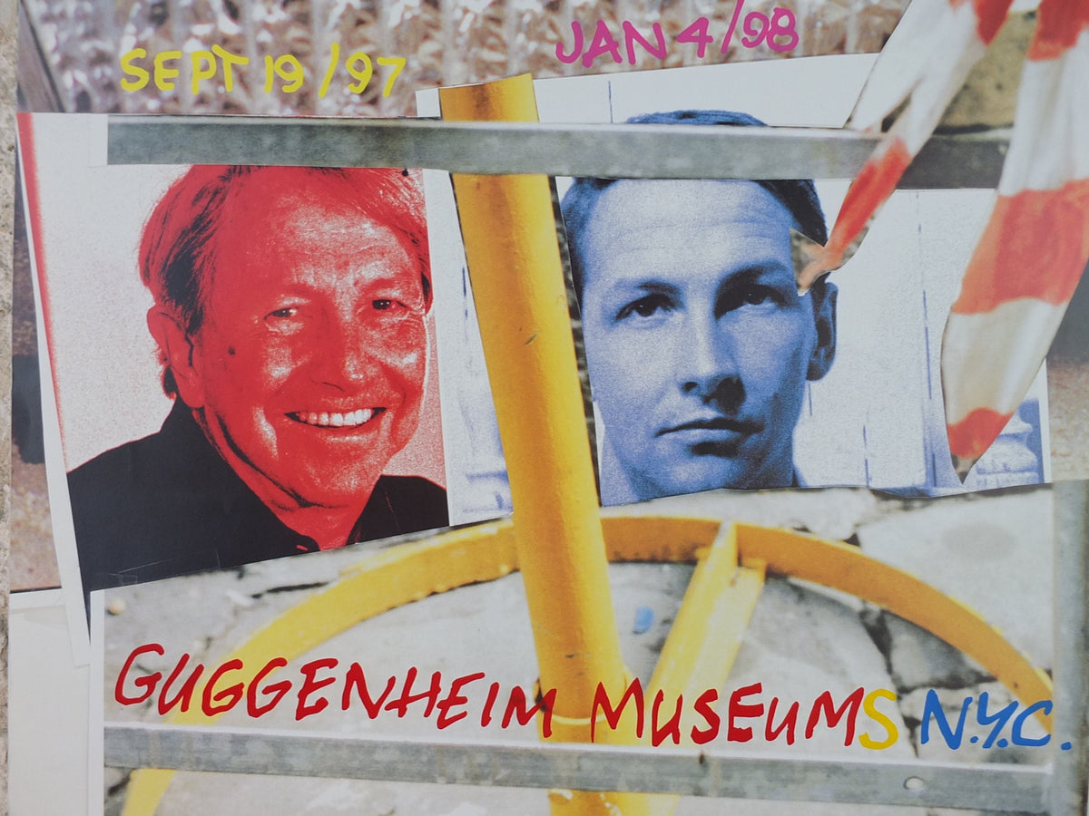 1997 Robert Rauschenberg Poster, A Retrospective, Solomon R. Guggenheim Foundation, New York City pop art, gallery exhibition wall art decor