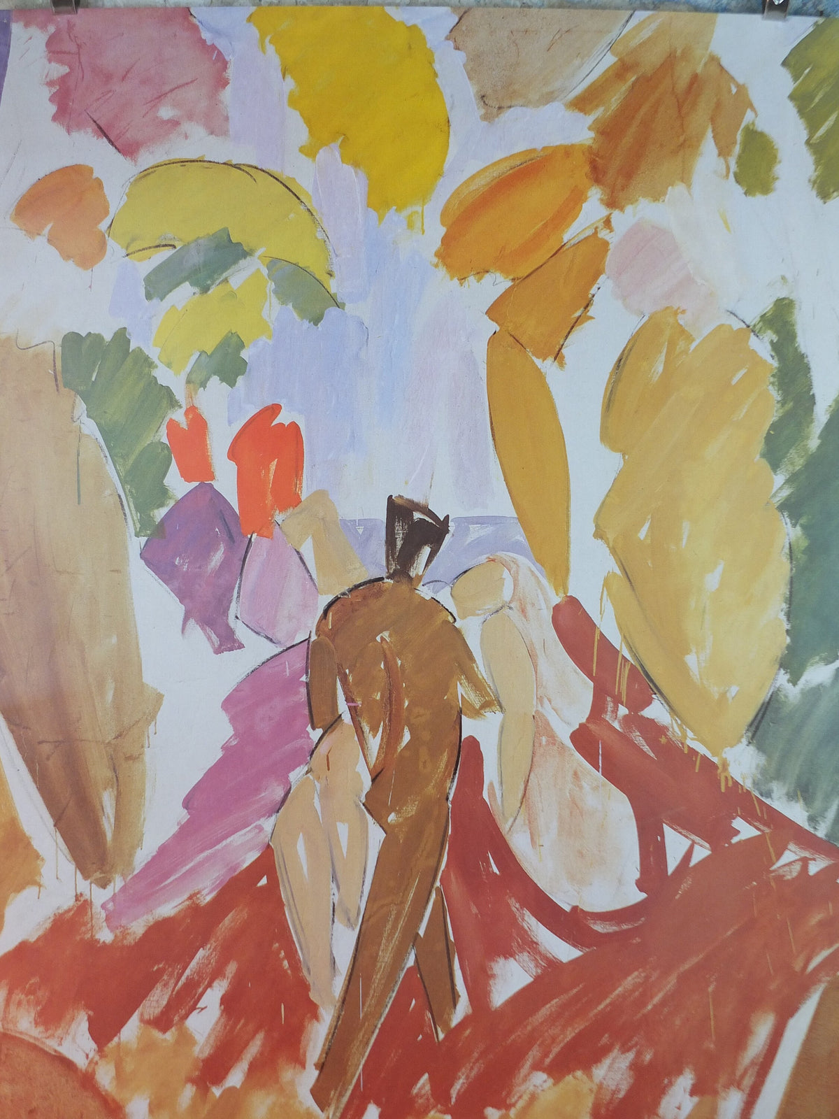 1987 Edvard Weie Poster, Faun og nymfe, Aarhus Kunstmuseum, Danish Modernism and modern art, artist gallery exhibition, wall art decor