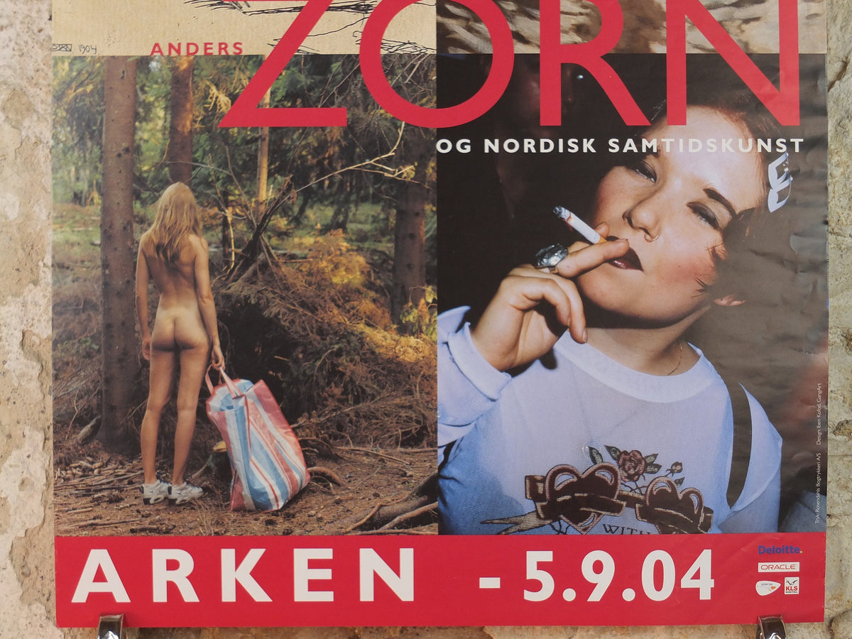 2004 Anders Zorn Poster, og nordisk samkidskunst Arken Copenhagen, Nordic Contemperory Modern Art, artist gallery exhibition, wall art decor