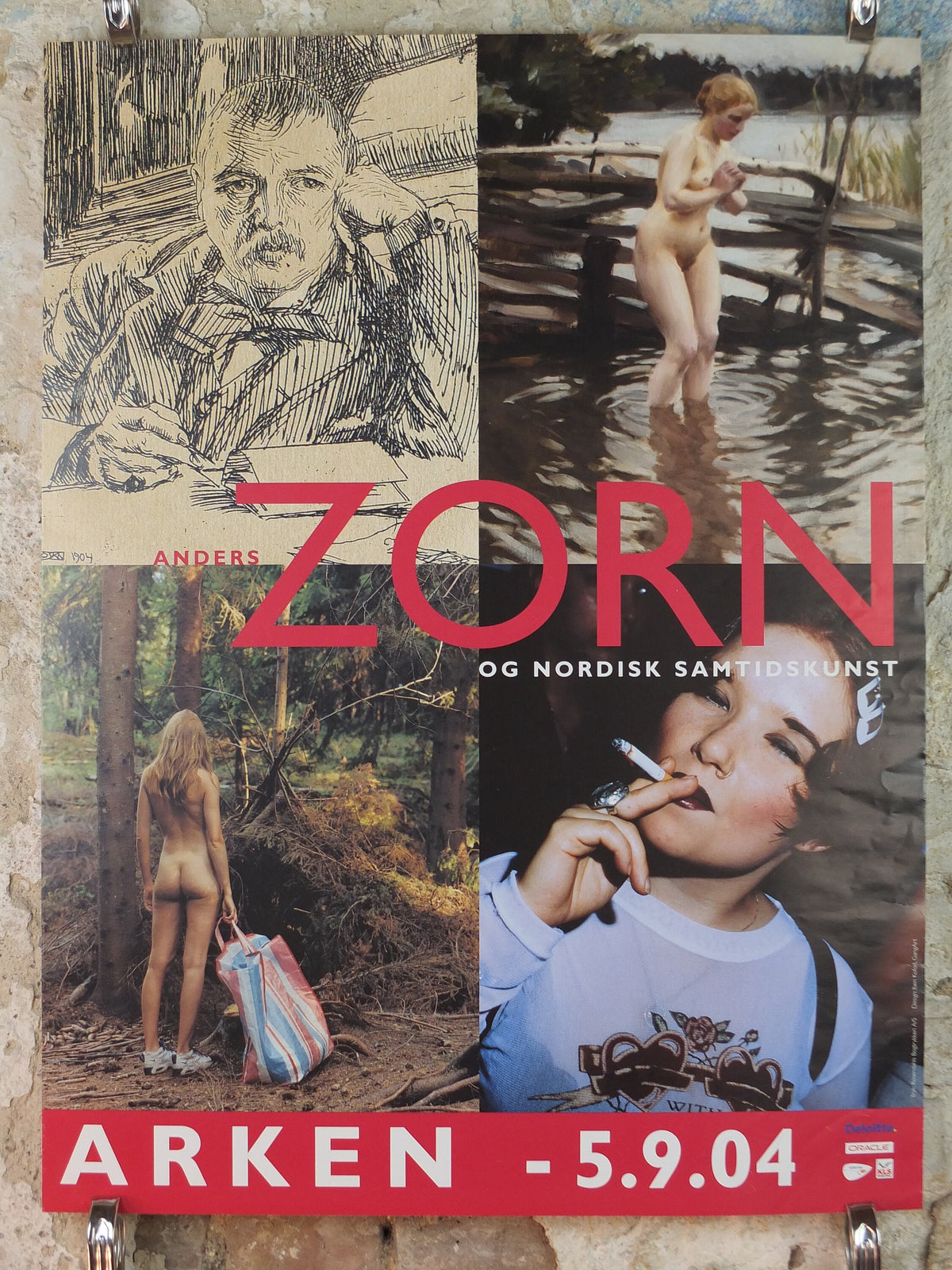 2004 Anders Zorn Poster, og nordisk samkidskunst Arken Copenhagen, Nordic Contemperory Modern Art, artist gallery exhibition, wall art decor