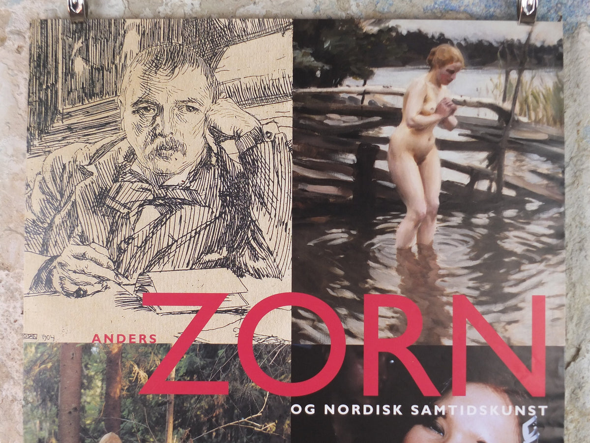 2004 Anders Zorn Poster, og nordisk samkidskunst Arken Copenhagen, Nordic Contemperory Modern Art, artist gallery exhibition, wall art decor