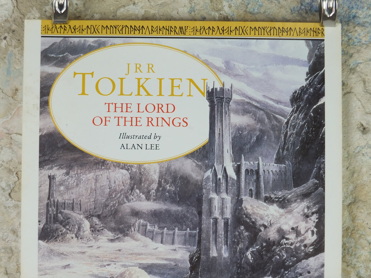 1992 Vintage Tolkien Centenary Lord of the Rings Poster, The Black Gate, Alan Lee, Harper Collins, illustration print wall art decor