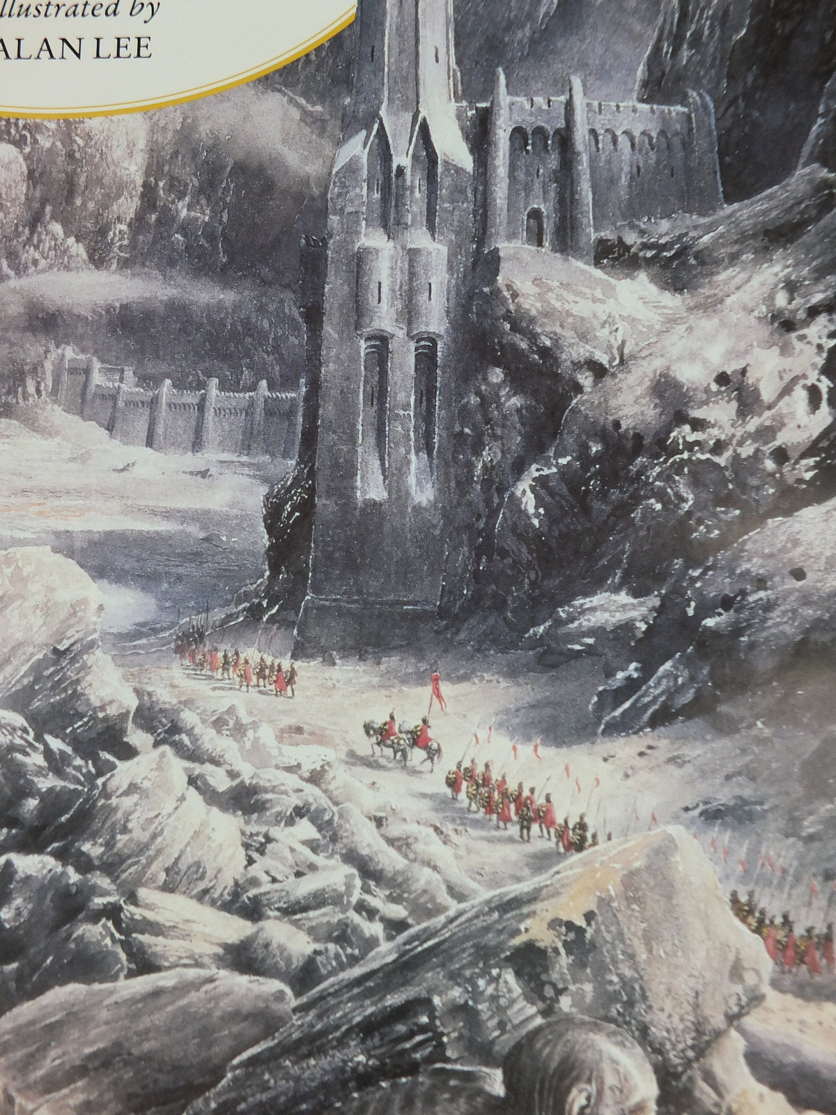 1992 Vintage Tolkien Centenary Lord of the Rings Poster, The Black Gate, Alan Lee, Harper Collins, illustration print wall art decor