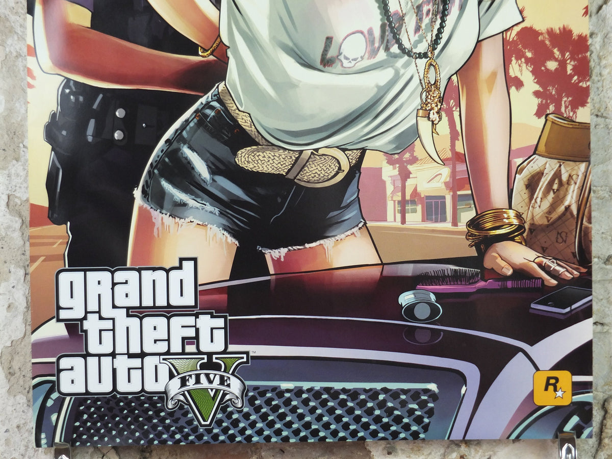 Original Grand Theft Auto V Poster, from Rockstar Games, double sided original advertising artworks, GTA GTA5 GTAV wall art decor