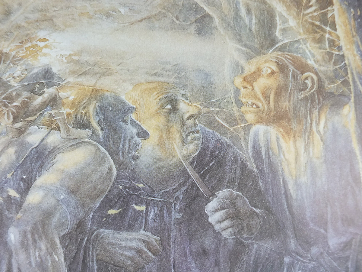 Signed Tolkien The Stone Trolls Poster, signed by Alan Lee, The Hobbit, Lord of the Rings, Centenary, illustration print wall art decor 1992