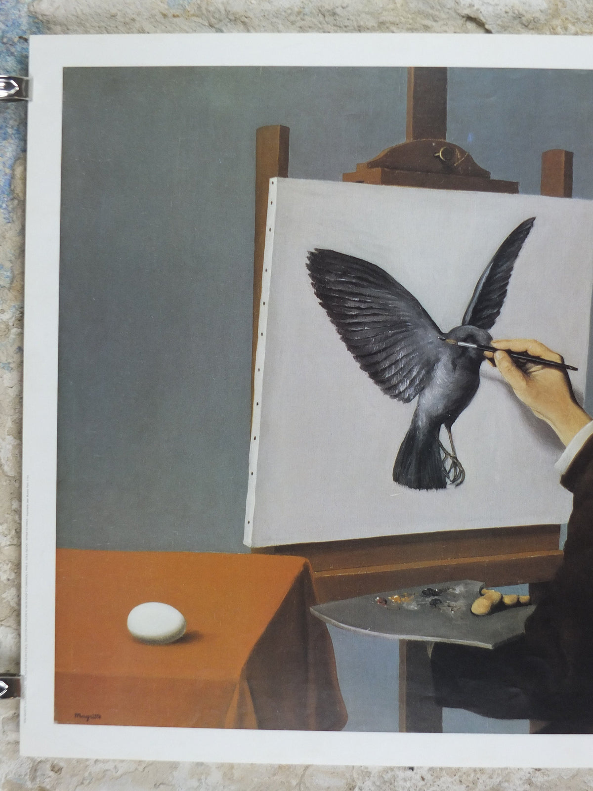 1990s Rene Magritte Poster, La Clairvoyance (Clairvoyance) Magritte The Collection, Louisiana, surrealism, gallery exhibition wall art decor