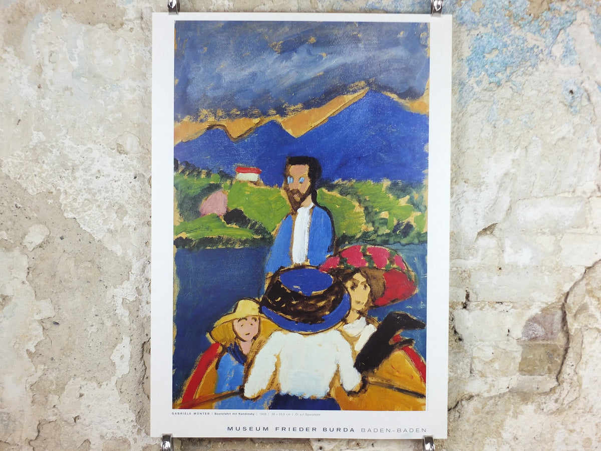 2006 Gabriele Münter Poster, Boat Trip with Kandinsky, 1909 avant-garde Fauvism expressionism, artist gallery exhibition wall art decor