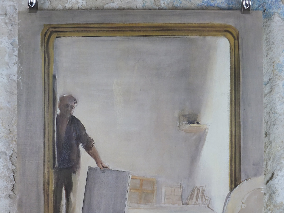 1984 Rodrigo Moynihan Poster, Artist's studio, Galerie Claude Bernard, Paris, Objective Abstraction, gallery exhibition wall art decor