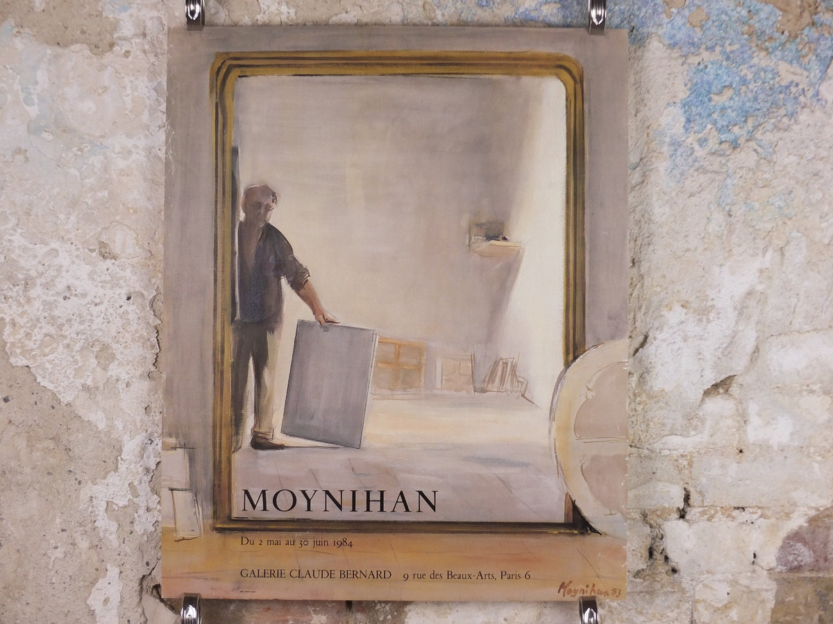 1984 Rodrigo Moynihan Poster, Artist's studio, Galerie Claude Bernard, Paris, Objective Abstraction, gallery exhibition wall art decor