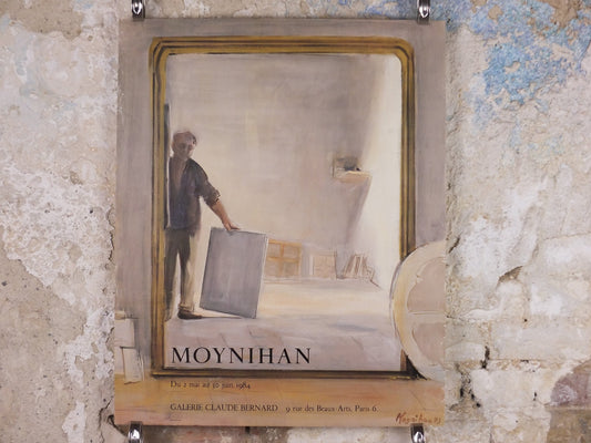 1984 Rodrigo Moynihan Poster, Artist's studio, Galerie Claude Bernard, Paris, Objective Abstraction, gallery exhibition wall art decor