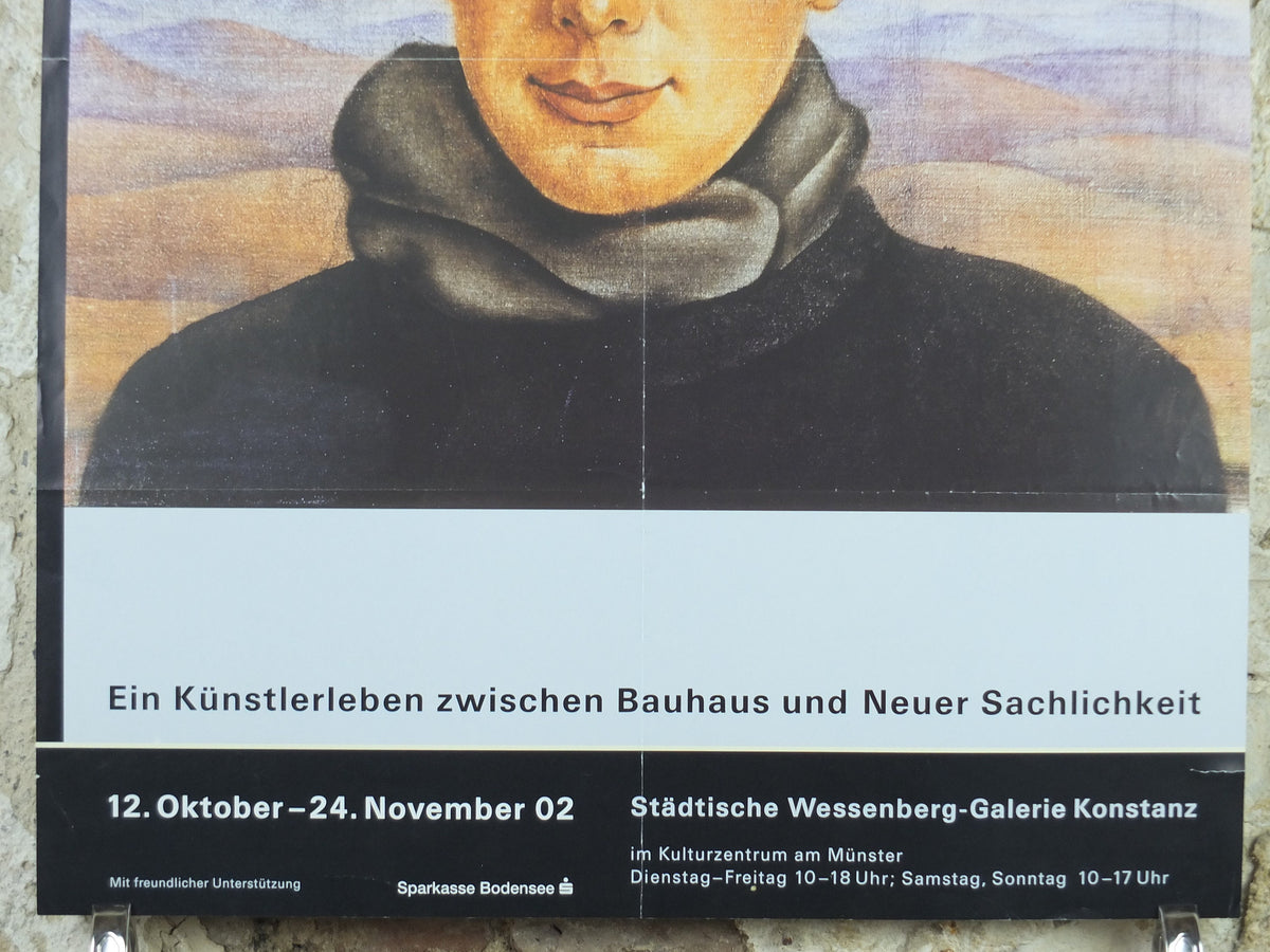 2002 Friedrich Wilhelm Bogler Poster, self portrait in a crumpled landscape, Bauhaus and New Objectivity gallery exhibition, wall art decor
