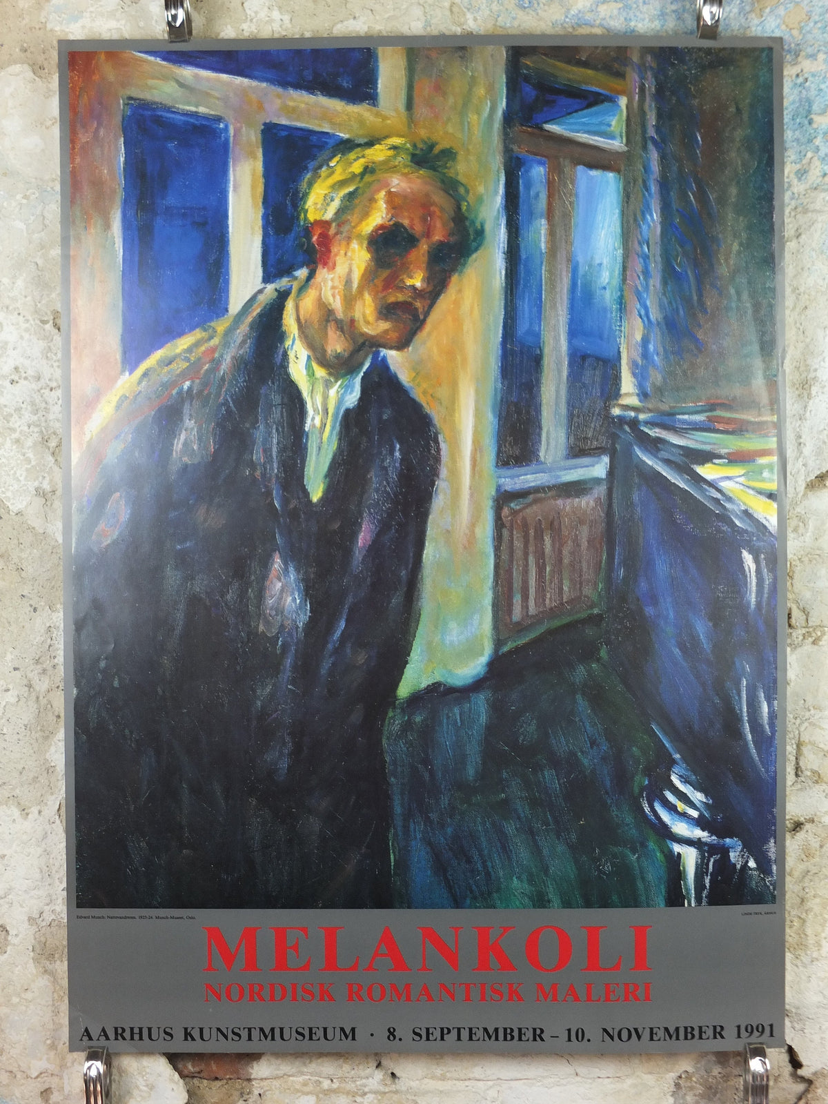 1991 Edvard Munch Poster, The Night Wanderer  1923 1924, Aarhus KunstMuseum, Expressionism, Symbolism, gallery exhibition, wall art decor