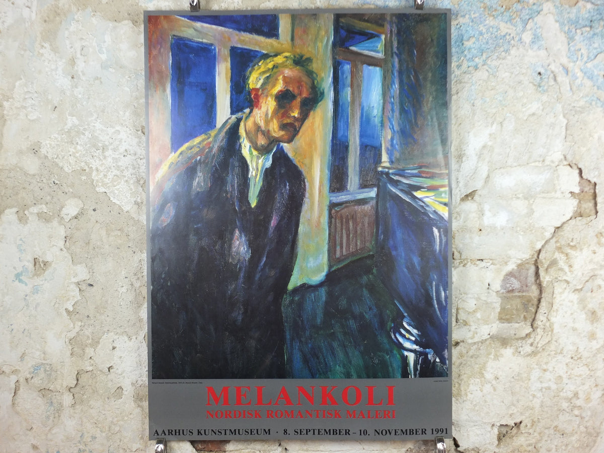 1991 Edvard Munch Poster, The Night Wanderer 1923 1924, Aarhus KunstMuseum, Expressionism, Symbolism, gallery exhibition, wall art decor