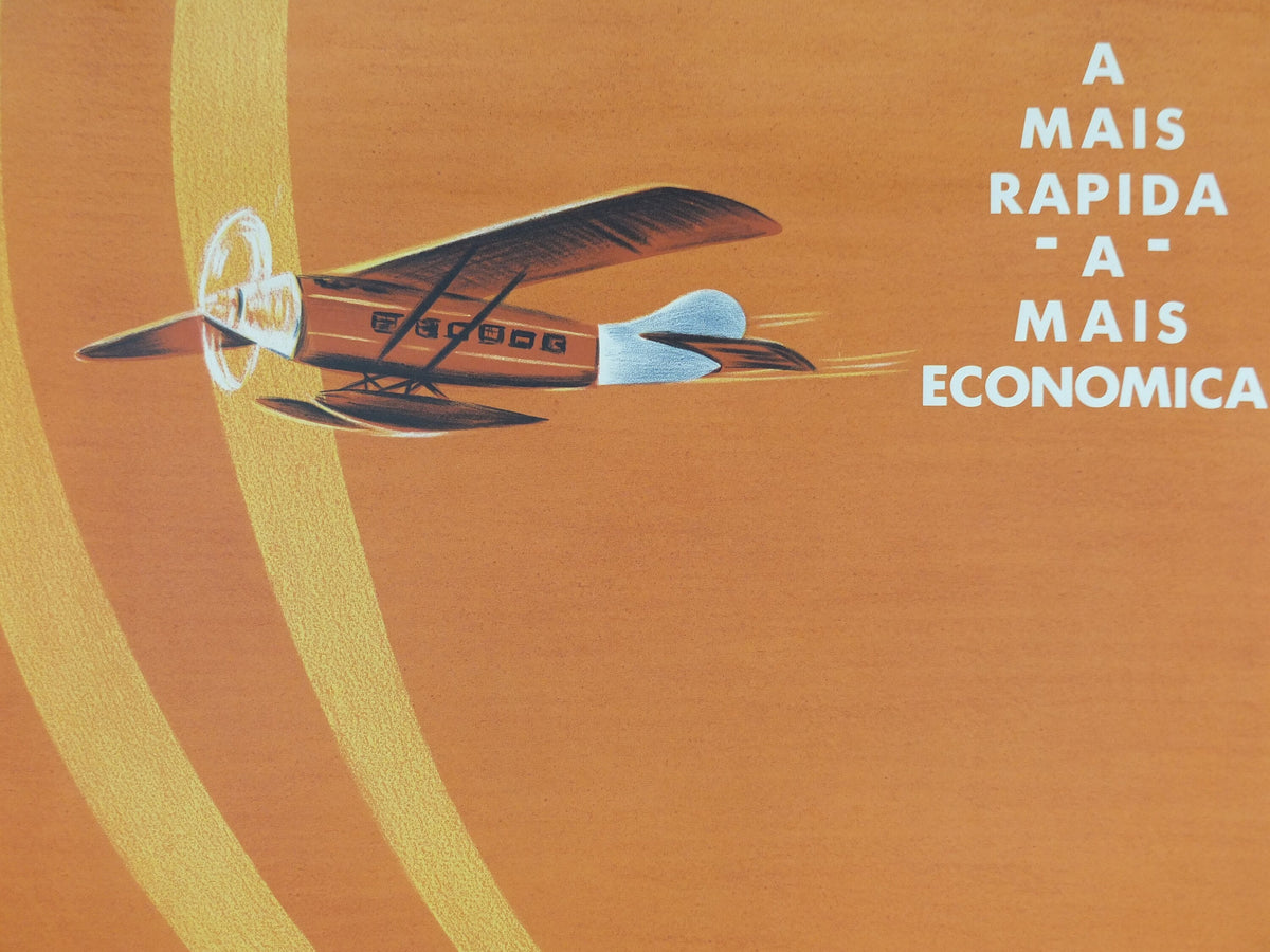 1988 Air France Aeropostale Poster, "The fastest and most economical" 1930, from the Air France Museum, Aviation, travel wall art decor