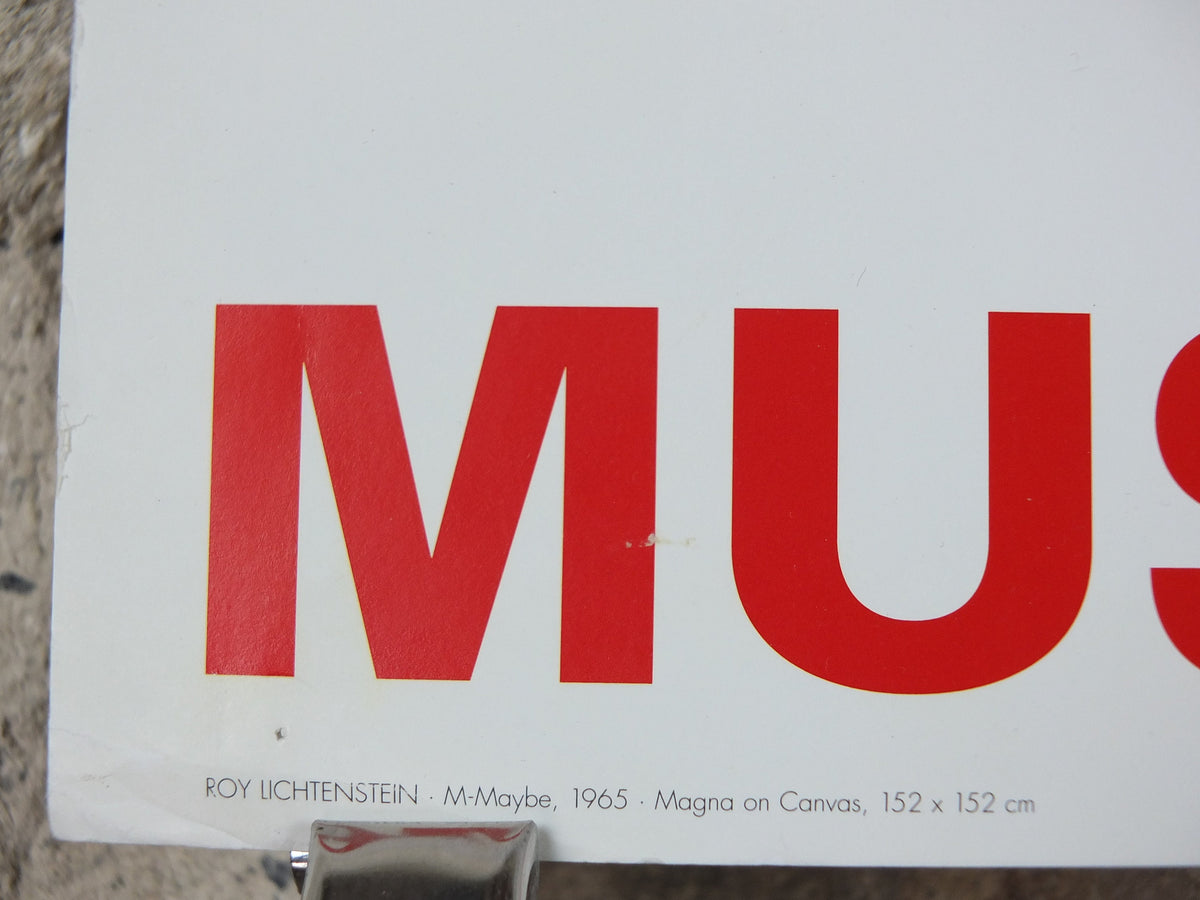 2000s Roy Lichtenstein Poster, "M-Maybe" 1965, Museum Ludwig Koln, Maybe in Cologne, Gallery Exhibition wall art decor and memorabilia