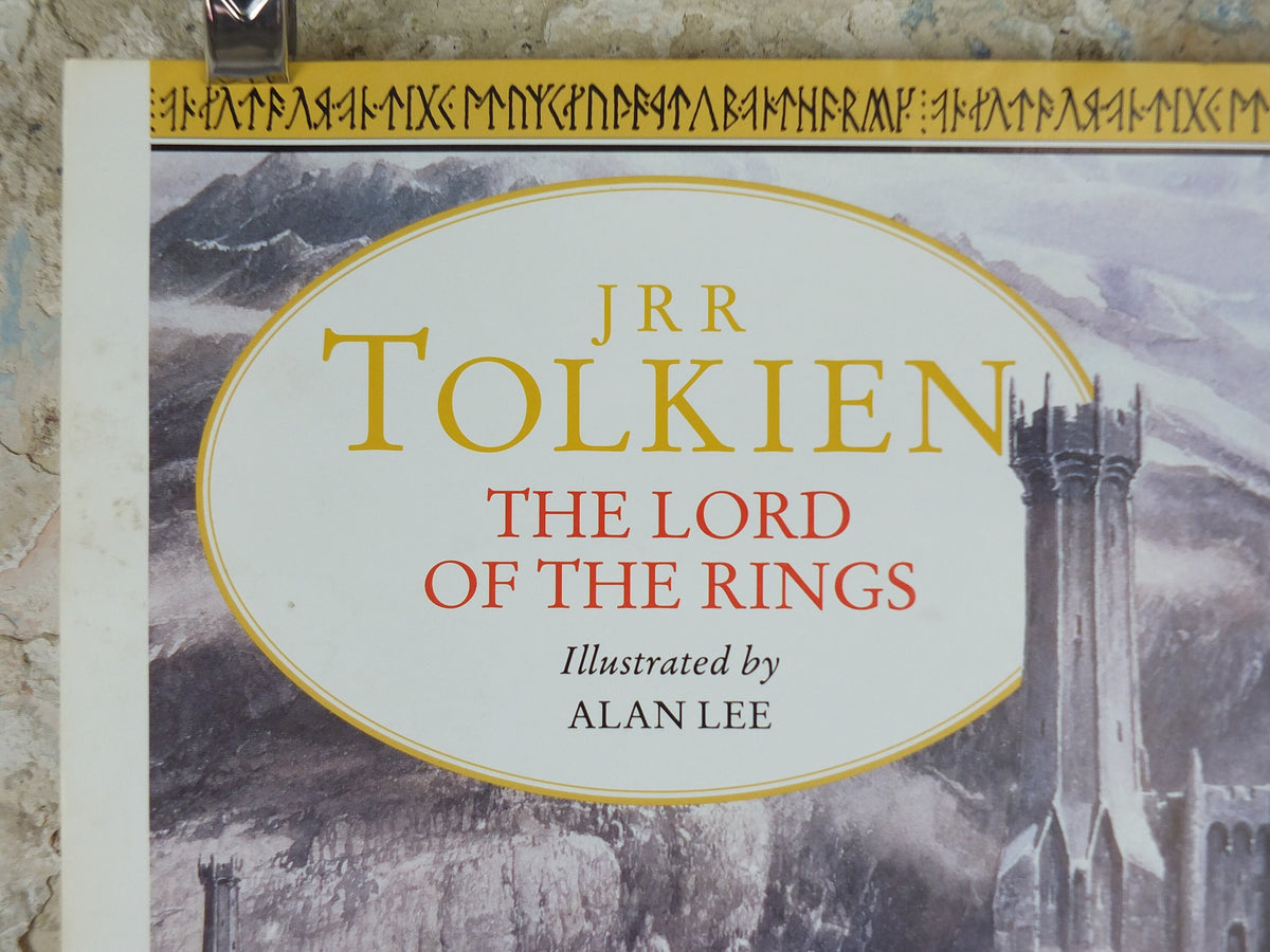 1992 Vintage Tolkien Centenary Lord of the Rings Poster, The Black Gate, Alan Lee, Harper Collins, illustration print wall art decor