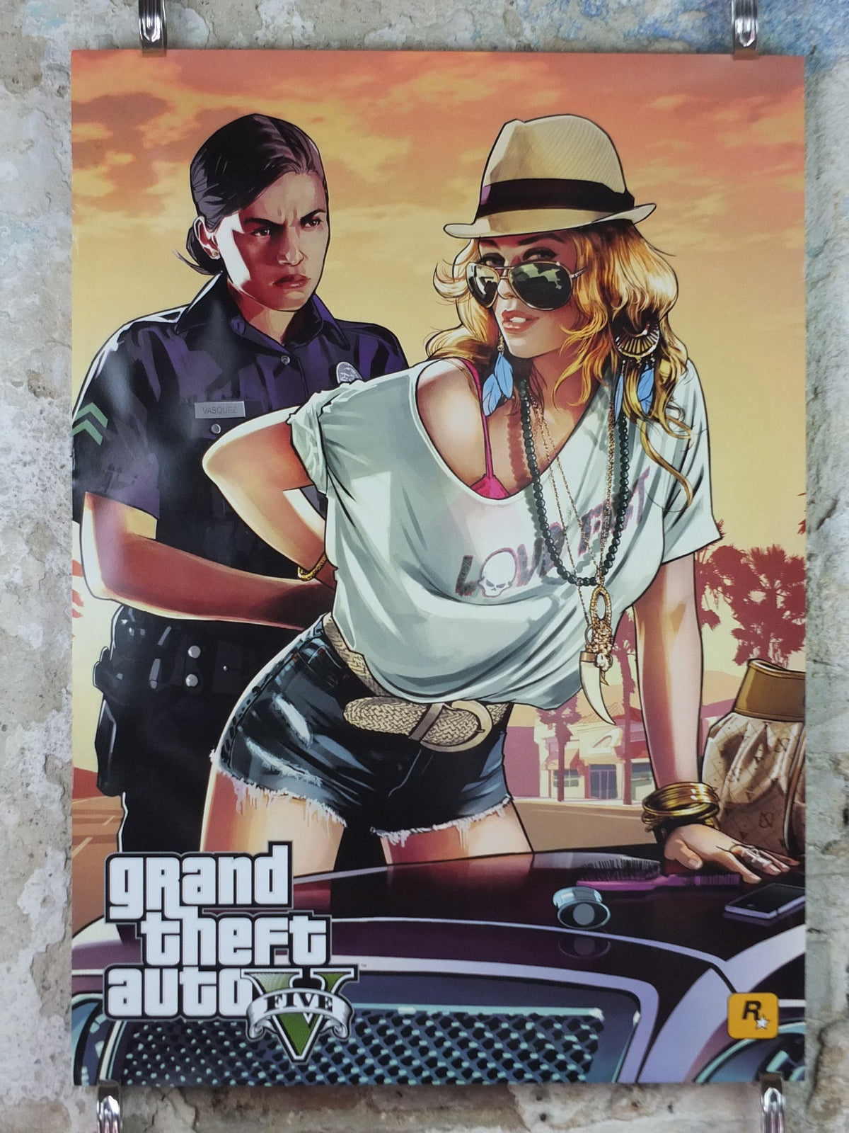 Original Grand Theft Auto V Poster, from Rockstar Games, double sided original advertising artworks, GTA GTA5 GTAV wall art decor