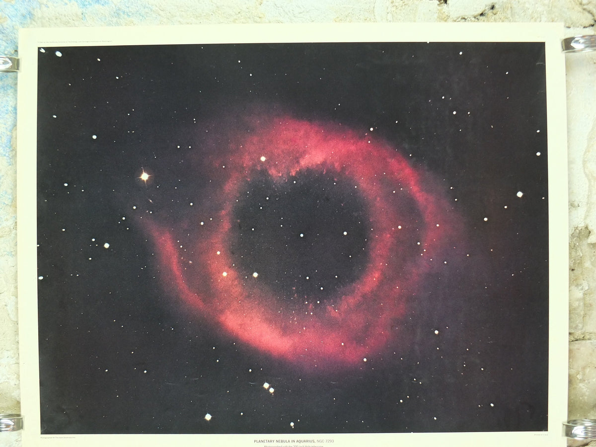 1965 Planetary Nebula in Aquarius Poster, NGC 7293 California Institute of Technology and Carnegie Institution, Hale Observatories wall art decor