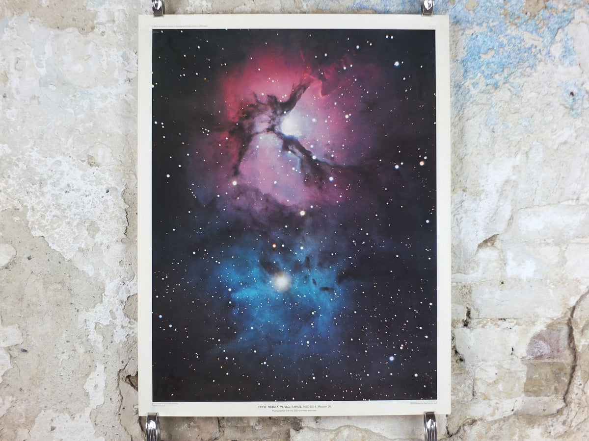 1961 Trifid Nebula in Sagitterius Poster, NGC 6514 California Institute of Technology and Carnegie Institution, Hale Observatories wall art