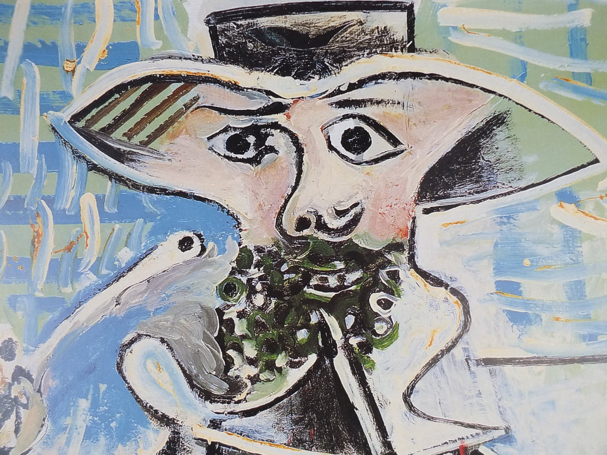 2000 Pablo Picasso Poster, Man with Pipe 1969, Bank of Austria Kunstforum, later work, Arte Joven, artist gallery exhibition, wall art decor
