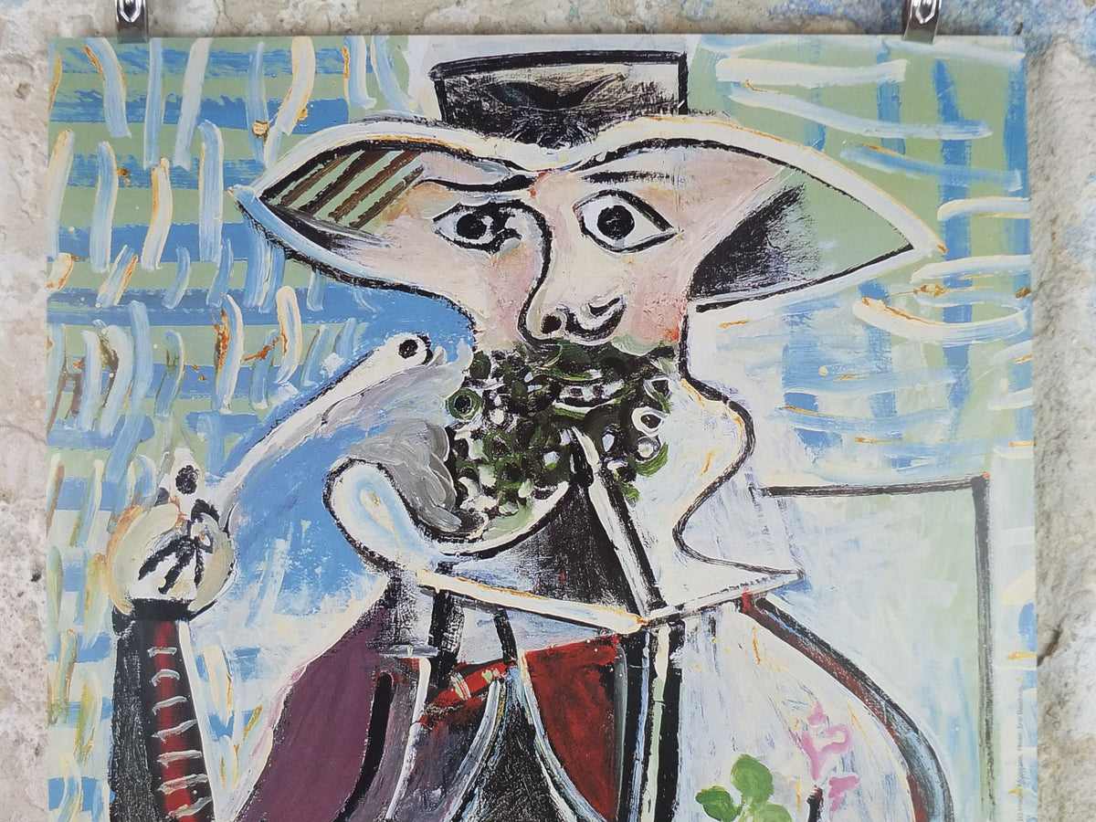 2000 Pablo Picasso Poster, Man with Pipe 1969, Bank of Austria Kunstforum, later work, Arte Joven, artist gallery exhibition, wall art decor